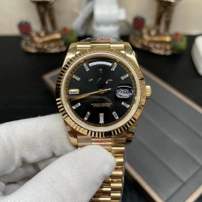 RLX Day-Date 40 - Black Silver Yellow Gold