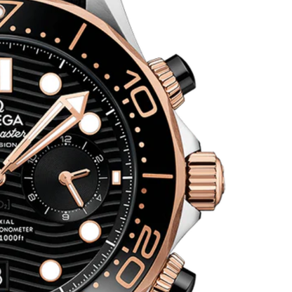 Omega Seamaster Diver 300M – Black Steel & Gold – Black Rubber – Quartz – 42mm
